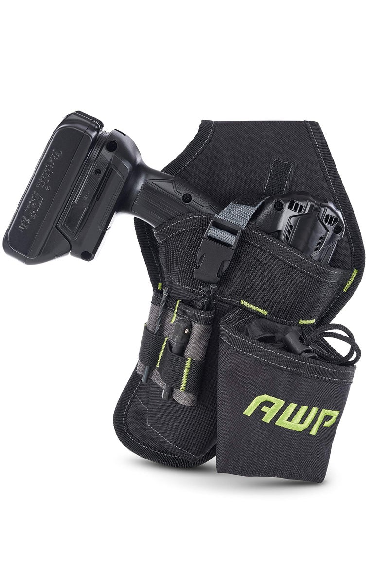 AWP Electrician Tool Pouch, Premium Professional Multi-Pocket Utility Bag Organizer, Durable Leather Work Pouch for Menâ€™s Tool Belts and Construction Jobs, 1LC-412-RL-3 - Image 1